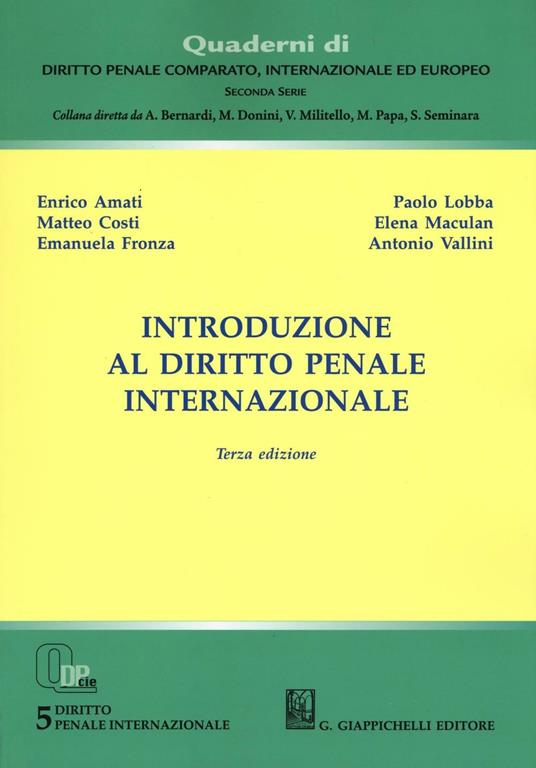 Introduzione al diritto penale internazionale - copertina