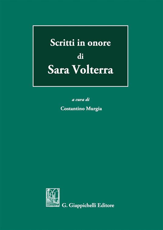 Scritti in onore di Sara Volterra - copertina