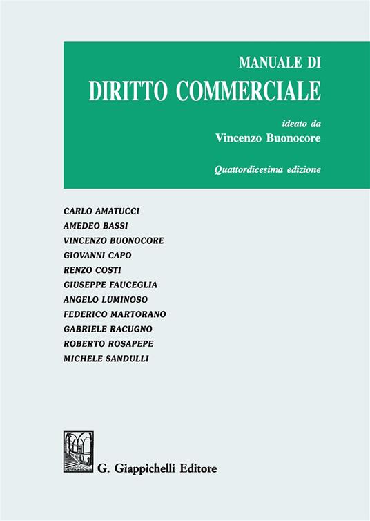 Manuale di diritto commerciale - copertina