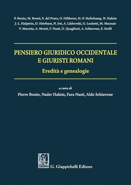 Pensiero giuridico occidentale e giuristi romani. Eredità e genealogie - copertina