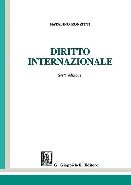 Diritto internazionale - Natalino Ronzitti - copertina