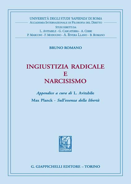 Ingiustizia radicale e narcisismo - Bruno Romano - copertina