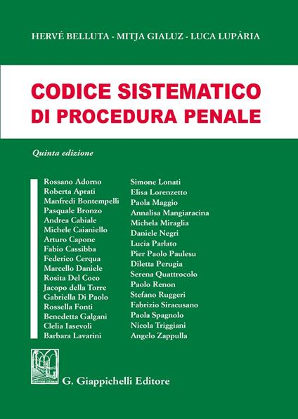 Codice sistematico di procedura penale - Hervé Belluta,Mitja Gialuz,Luca Luparia - copertina