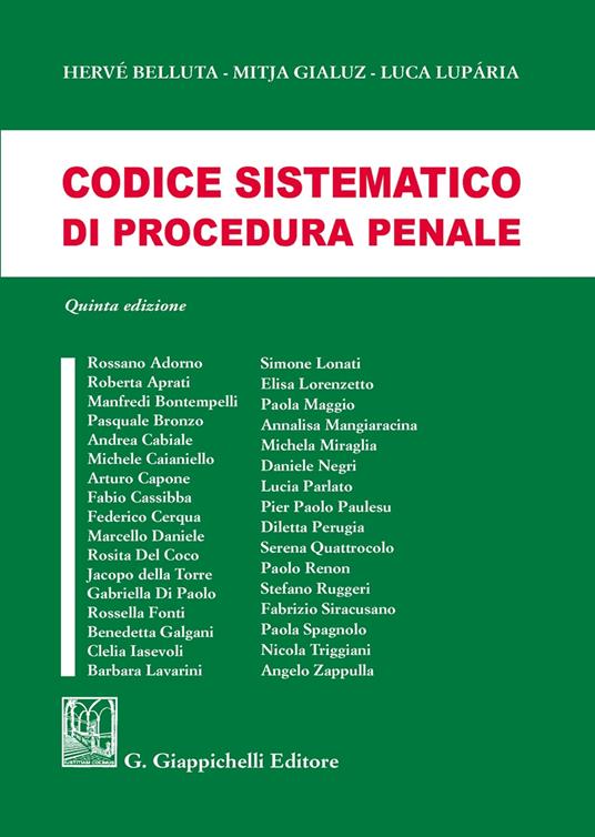 Codice sistematico di procedura penale - Hervé Belluta,Mitja Gialuz,Luca Luparia - copertina