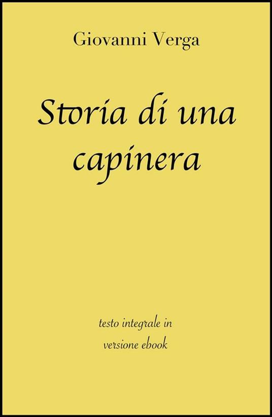 Storia di una capinera - Giovanni Verga - ebook