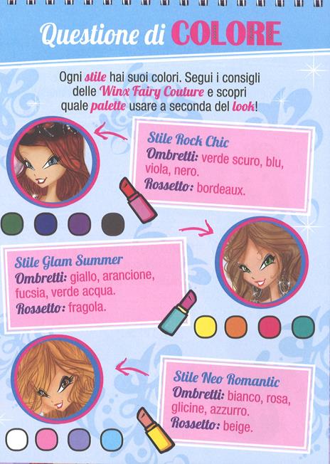 Fashion notebook make-up. Winx Fairy Couture. Con adesivi. Ediz. a colori. Ediz. a spirale - 5