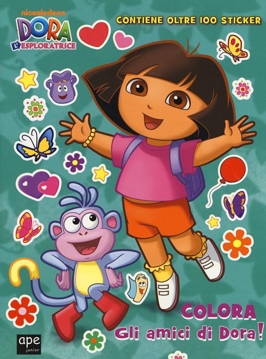 Colora gli amici di Dora! Dora l'esploratrice. Con adesivi. Ediz. illustrata - copertina