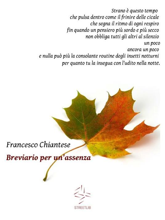 Breviario per un'assenza - Francesco Chiantese - ebook