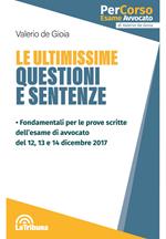 Le ultimissime questioni e sentenze