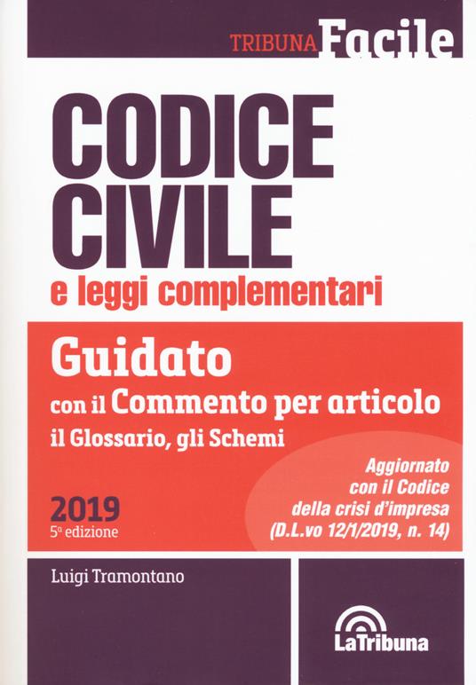 Codice civile e leggi complementari. Guidato con il commento per articolo, il glossario, gli schemi - copertina