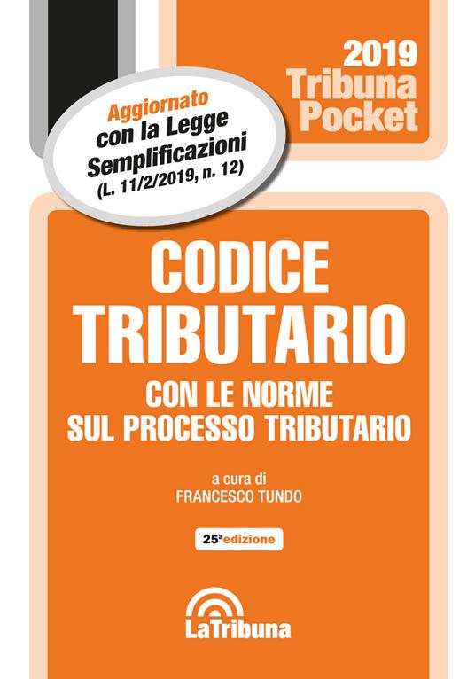 Codice tributario con le norme sul processo tributario - copertina