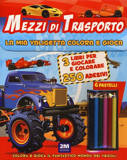 Mezzi di trasporto. Trendy model. La mia valigetta colora e gioca. Con adesivi. Con gadget - copertina