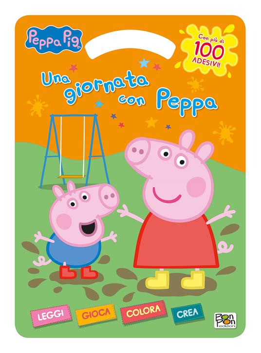 Una giornata con Peppa Pig. Con adesivi. Ediz. a colori - Cristina Panzeri  - Libro - Pon Pon Edizioni 