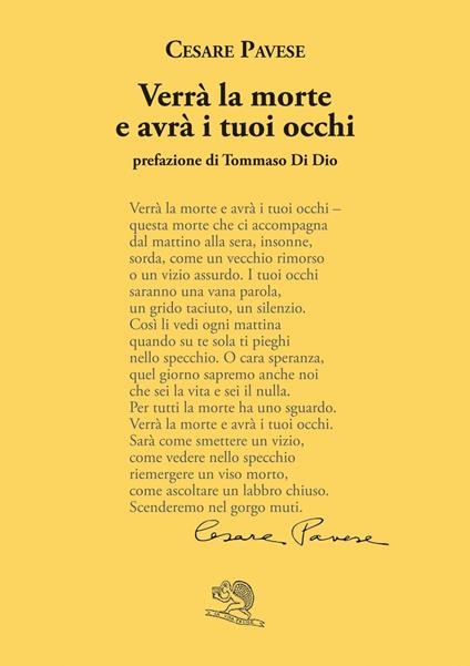 Verrà la morte e avrà i tuoi occhi - Cesare Pavese - copertina