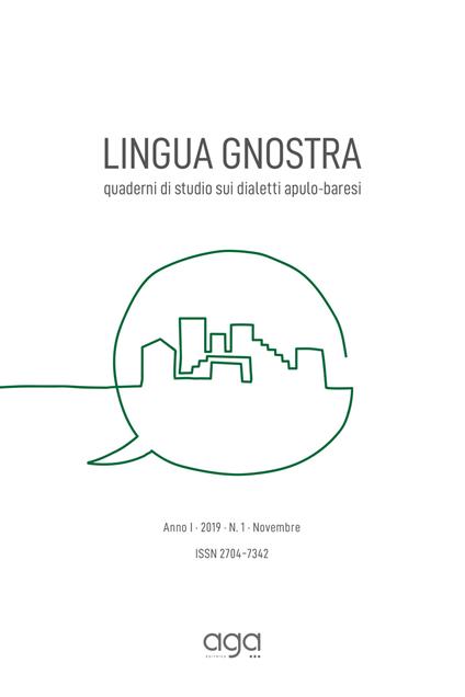 Lingua gnostra. Quaderni di studio sui dialetti adulo baresi (2019). Vol. 1 - copertina