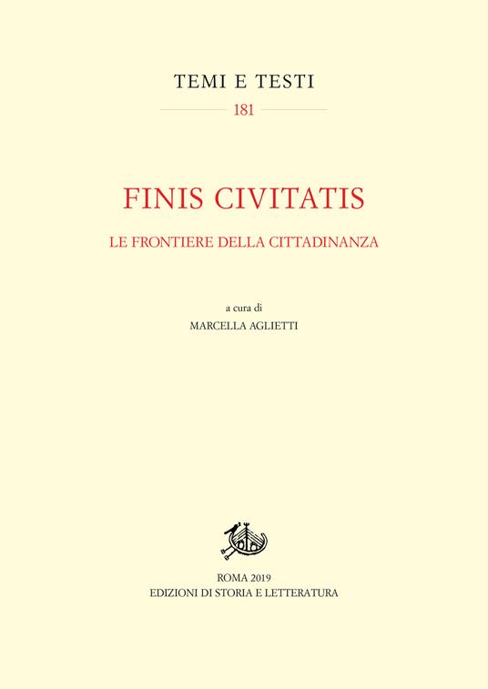 Finis civitatis. Le frontiere della cittadinanza - copertina