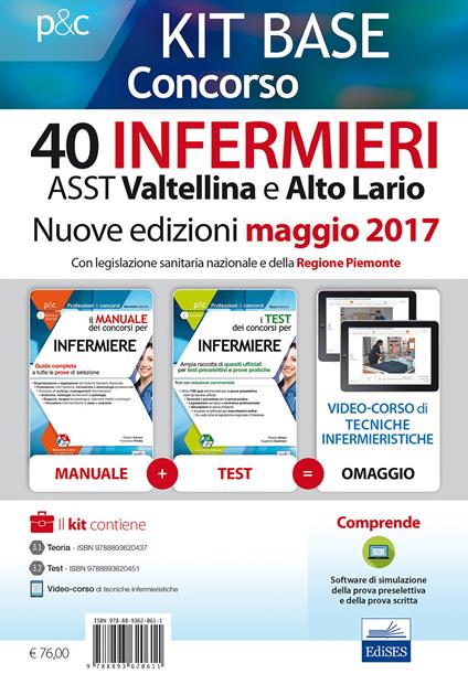 Kit base concorso 40 infermieri ASST Valtellina e Alto Adige. Con legislazione sanitaria regionale e della Regione Piemonte. Con Contenuto digitale per download e accesso on line - Rosaria Alvaro,Guglielmo Guerriero - copertina