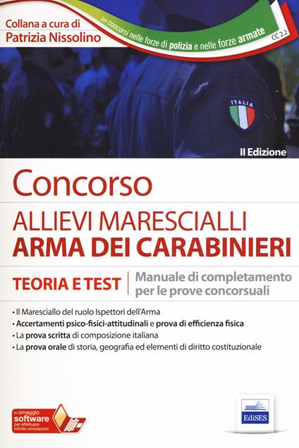 Concorso allievi marescialli arma dei carabinieri. Teoria e test. Manuale di completamento per le prove concorsuali. Con Contenuto digitale per accesso on line - copertina