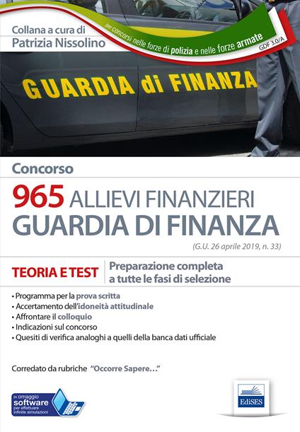 Concorso 965 allievi finanzieri nella Guardia di Finanza. Preparazione completa a tutte le fasi di selezione. Con software di simulazione - copertina