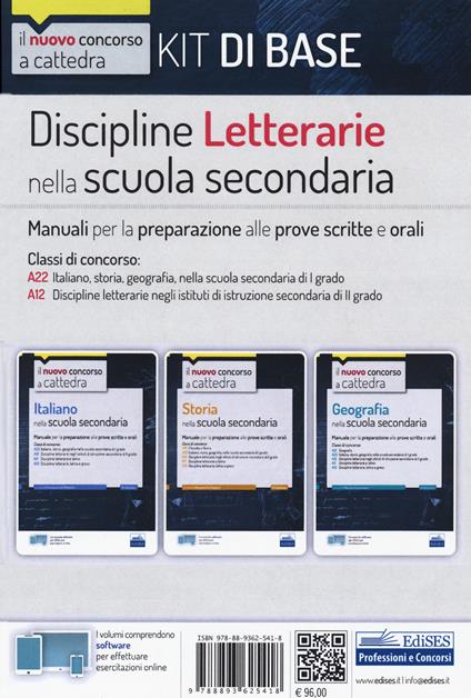 Kit discipline letterarie nella scuola secondaria. Manuali per la preparazione alle prove scritte e orali. Classi A22 - A12. Con software di simulazione - copertina