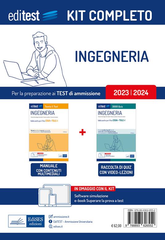 Kit completo TOLC-I Ingegneria. Con ebook: Superare la prova a test. Con software di simulazione - copertina