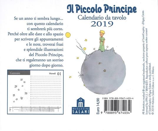 Il Piccolo Principe. Calendario da tavolo 2019 - 5