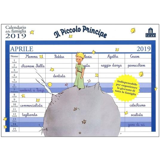 Il Piccolo Principe. Calendario della famiglia 2019 - copertina