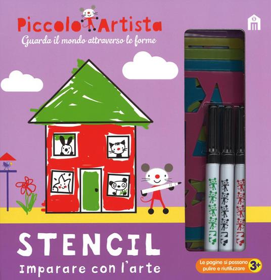 Stencil. Imparare con l'arte. Piccolo artista. Ediz. a colori. Ediz. a spirale. Con gadget - Mandy Stanley - copertina