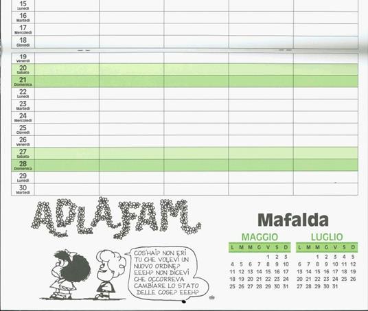 Mafalda. Calendario della famiglia 2020 - Libro - Magazzini Salani 