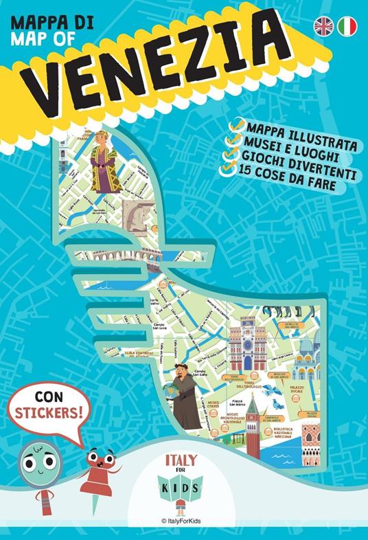 Mappa di Venezia illustrata. Con adesivi. Ediz. italiana e inglese - Dania Sara,Donata Piva - copertina