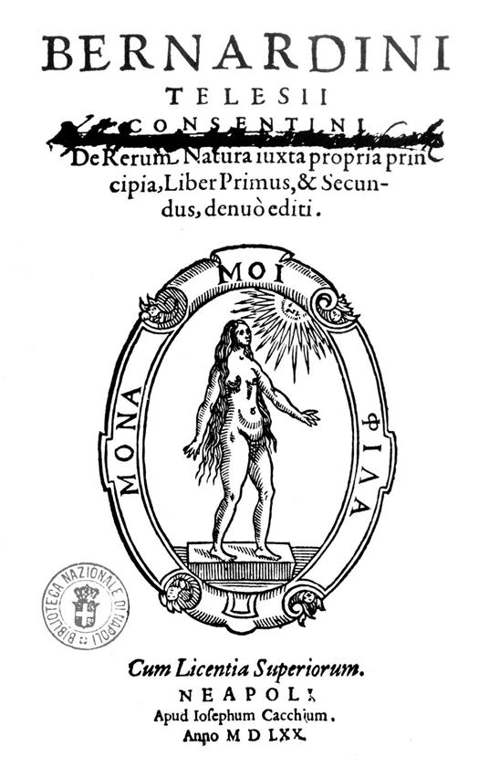 De rerum natura iuxta propria principia - Bernardino Telesio - copertina