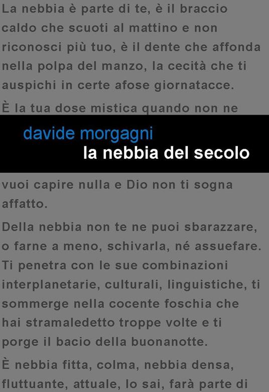 La nebbia del secolo - Davide Morgagni - copertina