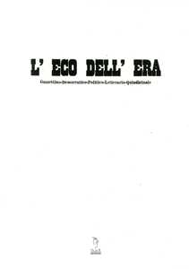 Libro L' Eco dell'era. Gazzettino democratico, politico, letterario, quindicinale 