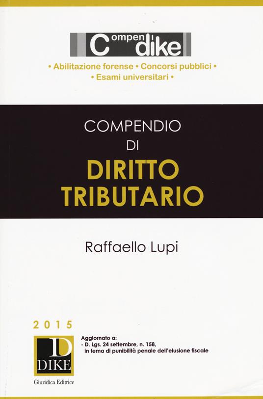 Compendio di diritto tributario - Raffaello Lupi - copertina