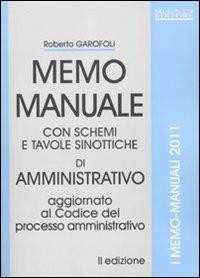 Memo manuale con schemi e tavole sinottiche di amministrativo - Roberto Garofoli - copertina