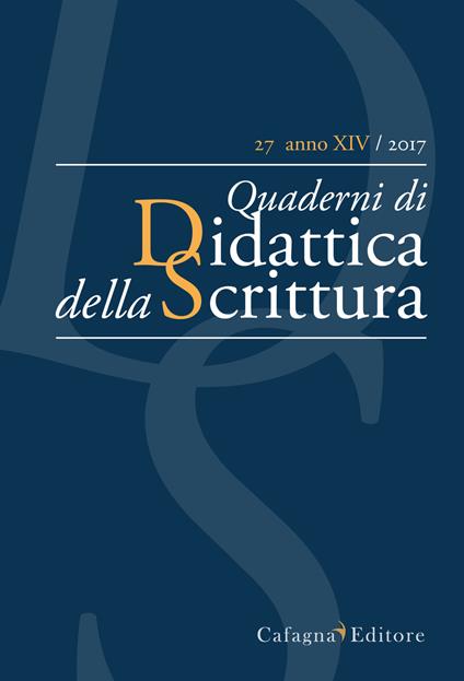 QdS. Quaderni di didattica della scrittura (2017). Vol. 27 - copertina