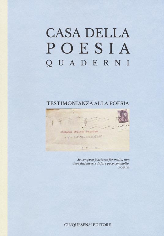 Testimonianza alla poesia. Ediz. a colori - copertina