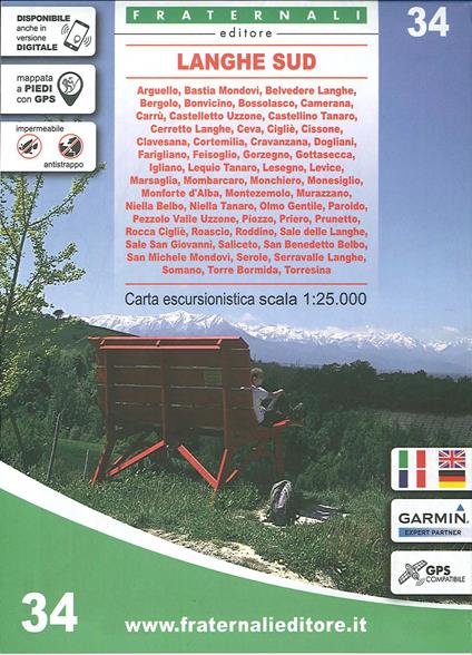 Carta n. 34. Langhe Sud. Carta escursionistica scala 1:25.000 - copertina