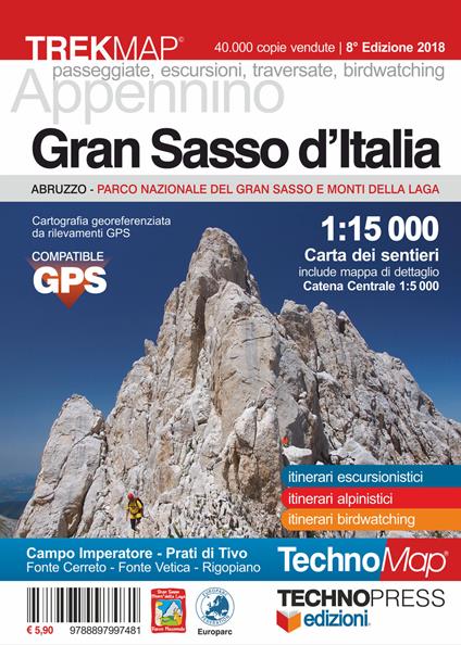 Gran Sasso d'Italia. Carta dei sentieri 1:15.000 - copertina