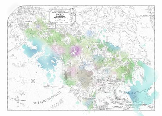 Nord America. Coloring maps - Andrea Angeli - copertina