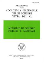 Memorie di scienze fisiche e naturali. Serie V. Rendiconti della Accademia Nazionale delle Scienze detta dei XL (2015). Vol. 34\2