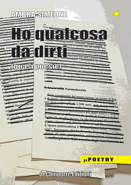 Ho qualcosa da dirti (quasi poesie) - Ambra Simeone - copertina