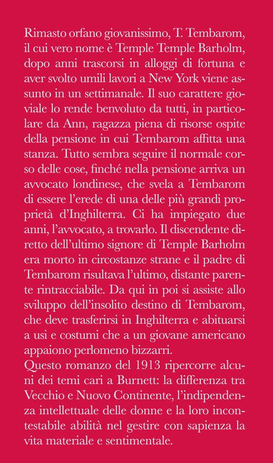 La vita inusuale di T. Tembaron - Frances H. Burnett - 2