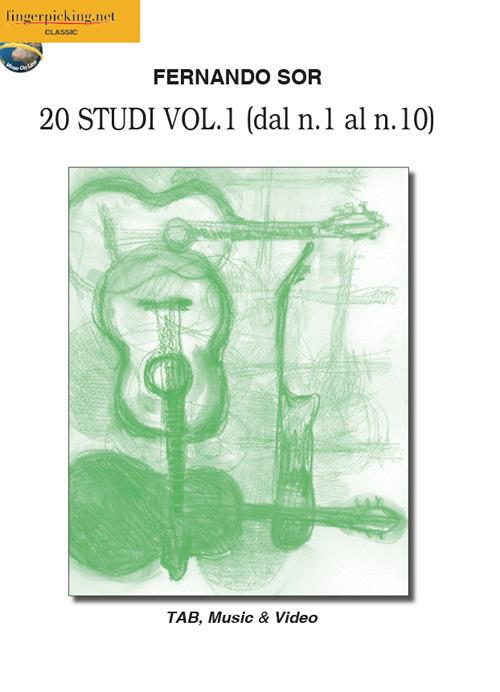 20 studi. Ediz. italiana, inglese, francese, tedesca e spagnola. Con espansione online. Vol. 1: Dal n.1 al n.10. - Fernando Sor - copertina