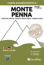 Monte Penna. Passo del Bocco, Passo di Cento Croci, Varese Ligure 1:25.000