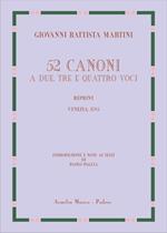 52 canoni a due, tre e quattro voci (rist. anast. Venezia, 1785). Ediz. speciale