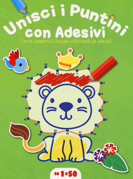 Unisci i puntini. Copertina verde (1-50). Con adesivi - copertina