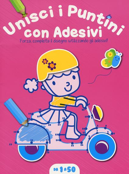 Unisci i puntini. Copertina rosa (1-50). Con adesivi - copertina