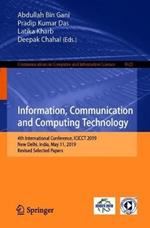 Information, Communication and Computing Technology: 4th International Conference, ICICCT 2019, New Delhi, India, May 11, 2019, Revised Selected Papers