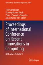 Proceedings of International Conference on Recent Innovations in Computing